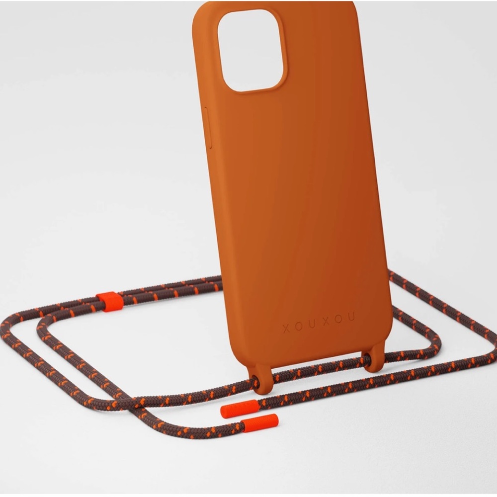 RUSTY RED SILICONE CASE + CHESTNUT ROPE iPhone 12